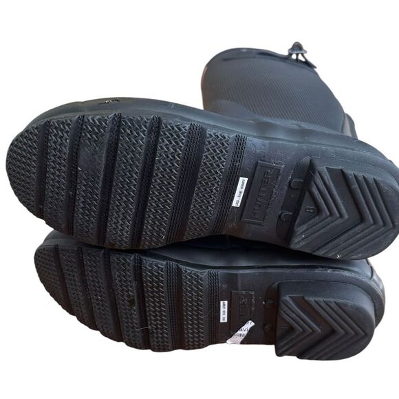 Hunter Women’s Original Tall Ribbed Rain boot in black 6M/7F - Picture 6 of 7